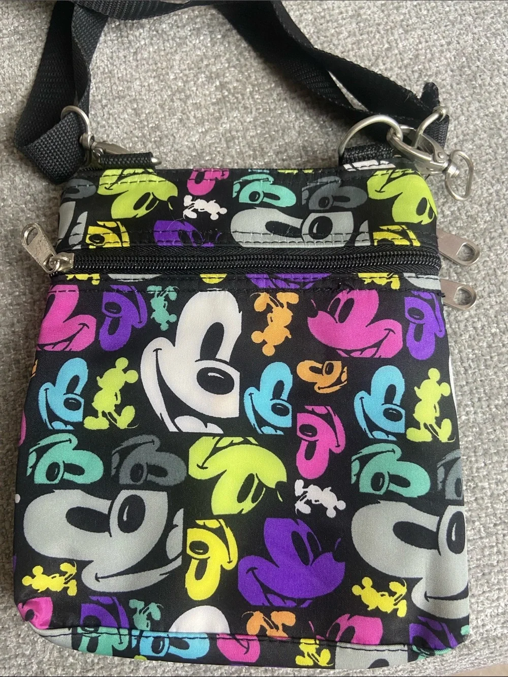 Disney Small Crossbody Bag in Black with Multicolor Character Print